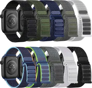 10 Pack Soft Nylon Bands Compatible with Apple Watch for Women Men 38mm 40mm 41mm 42mm 44mm 45mm 49mm, Breathable Stretchy Braided Solo Loop Strap for iWatch Series Ultra 10/9/8/7/6/5/4/3/2/1/SE