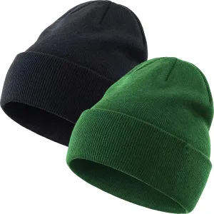 100% Cotton Beanie Hat Knit Winter Hats for Women Men, Slouchy Beanies Cuffed Skull Cap Womens Warm Ski Hat