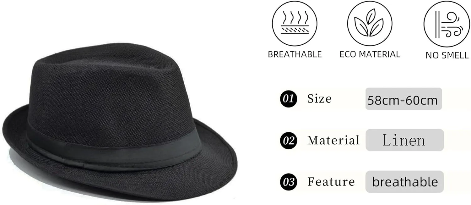 1920s Mens Costume Fedora Hat Gatsby Gangster Accessories Suspenders & Pre Tied Bow Tie