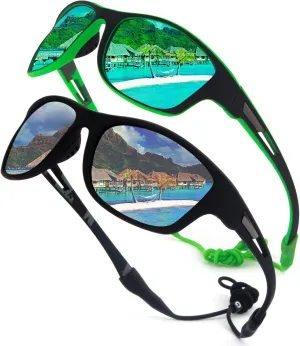 2 PACK Polarized Sports Sunglasses for Men Women Baseball Fishing Cycling Running Golf Motorcycle Tac Glasses