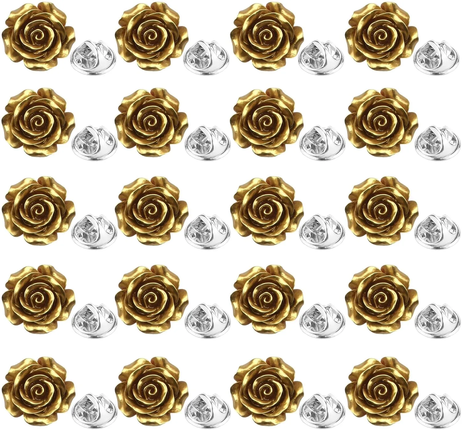 20 Pcs Enamel Rose Flowe Brooches Pins for Women Colorful Floral Brooch Flower Lapel Pin Badge Crafts Breastpin Jewelry Gift for Women Men Clothing Bags Backpacks Jackets Hat