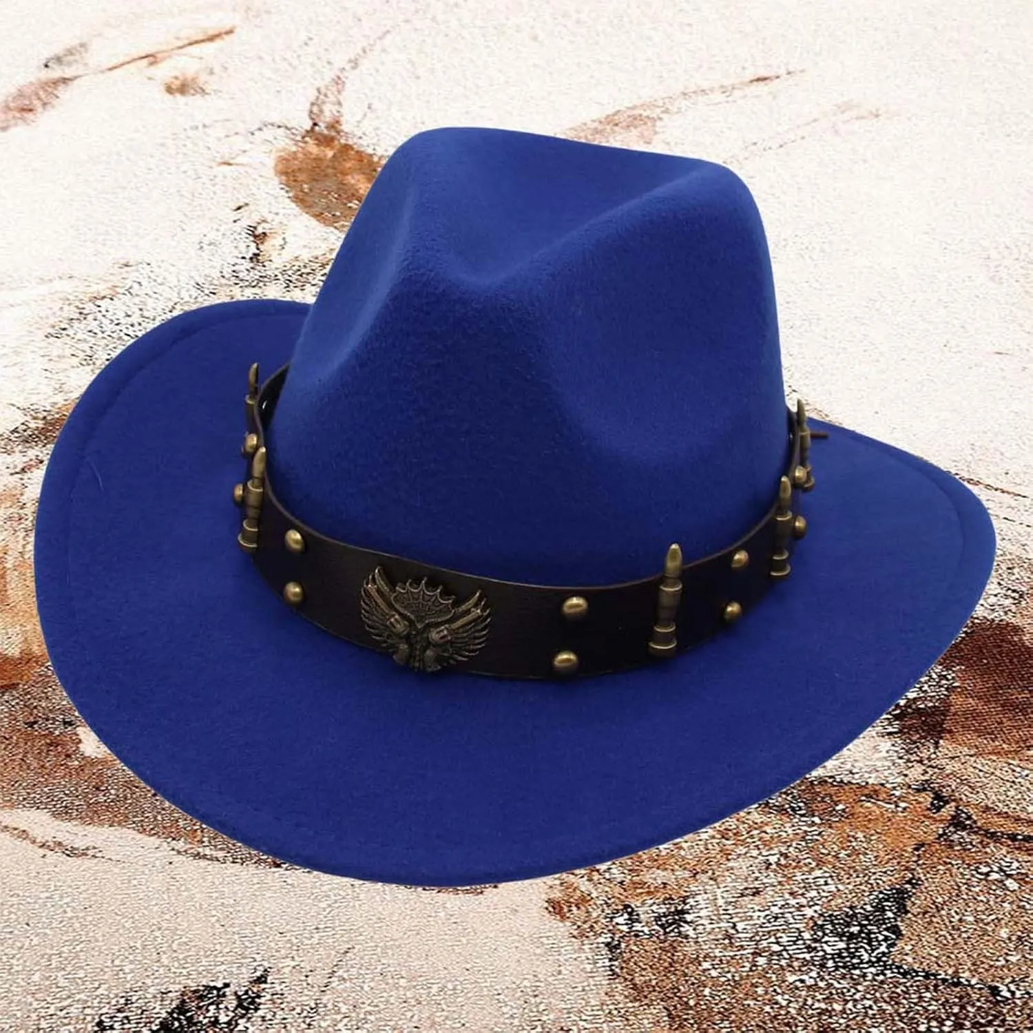 2025 Cowboy Hat Unisexy Western Classic Chain Curved Jazz Hat Felt Wide Brim Women Men Fedora Cowboy Hat
