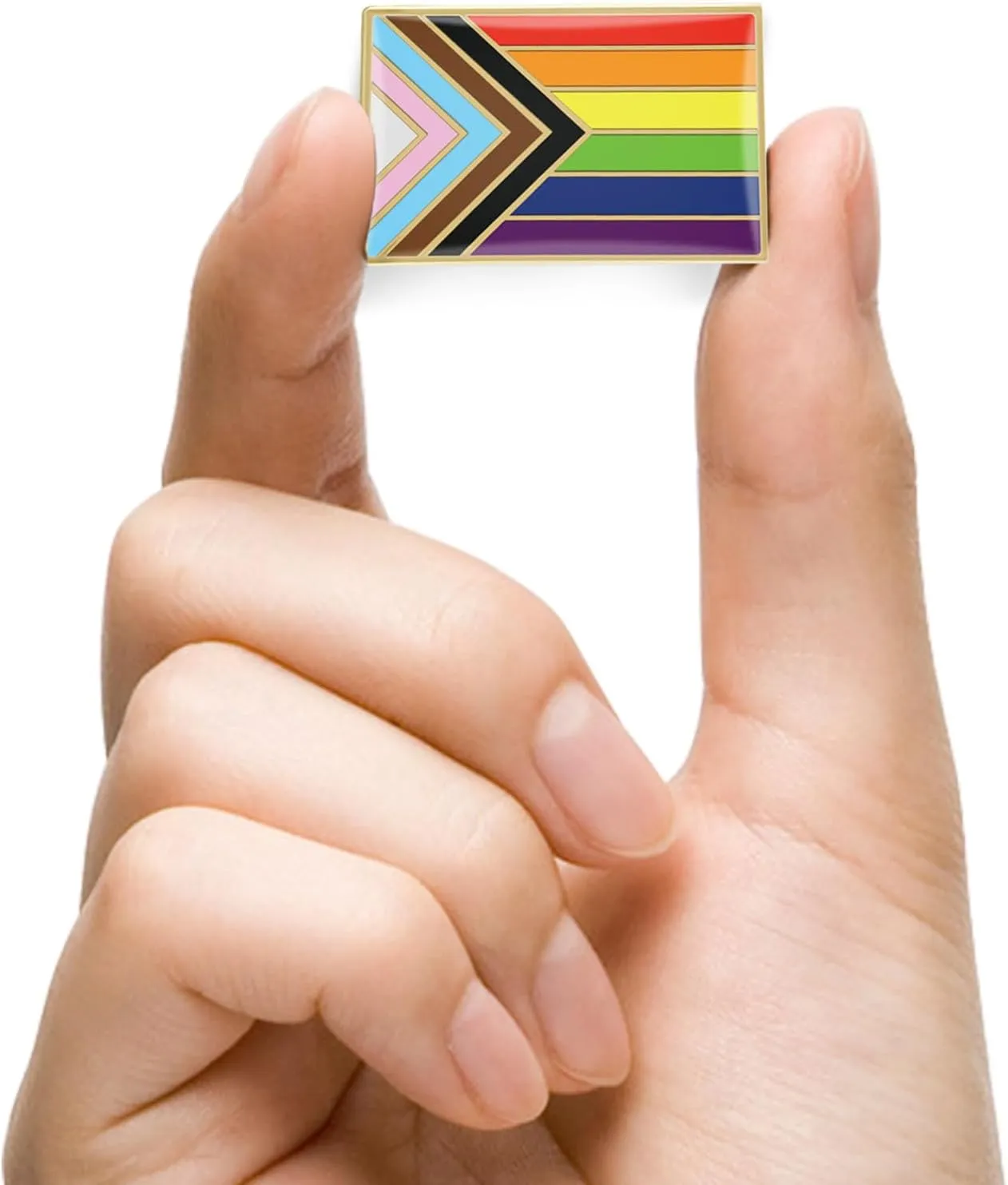2/12/50/100Pcs New Progress Pride Lapel Pins Bulk- LGBT Transgender Rainbow Lesbian Bisexual Gay Progressive Pin Brooch Badge for Men Women Clothes Bags Hats
