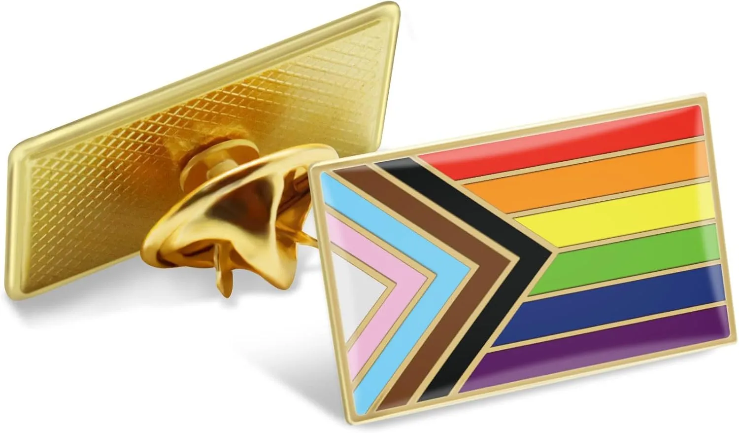 2/12/50/100Pcs New Progress Pride Lapel Pins Bulk- LGBT Transgender Rainbow Lesbian Bisexual Gay Progressive Pin Brooch Badge for Men Women Clothes Bags Hats