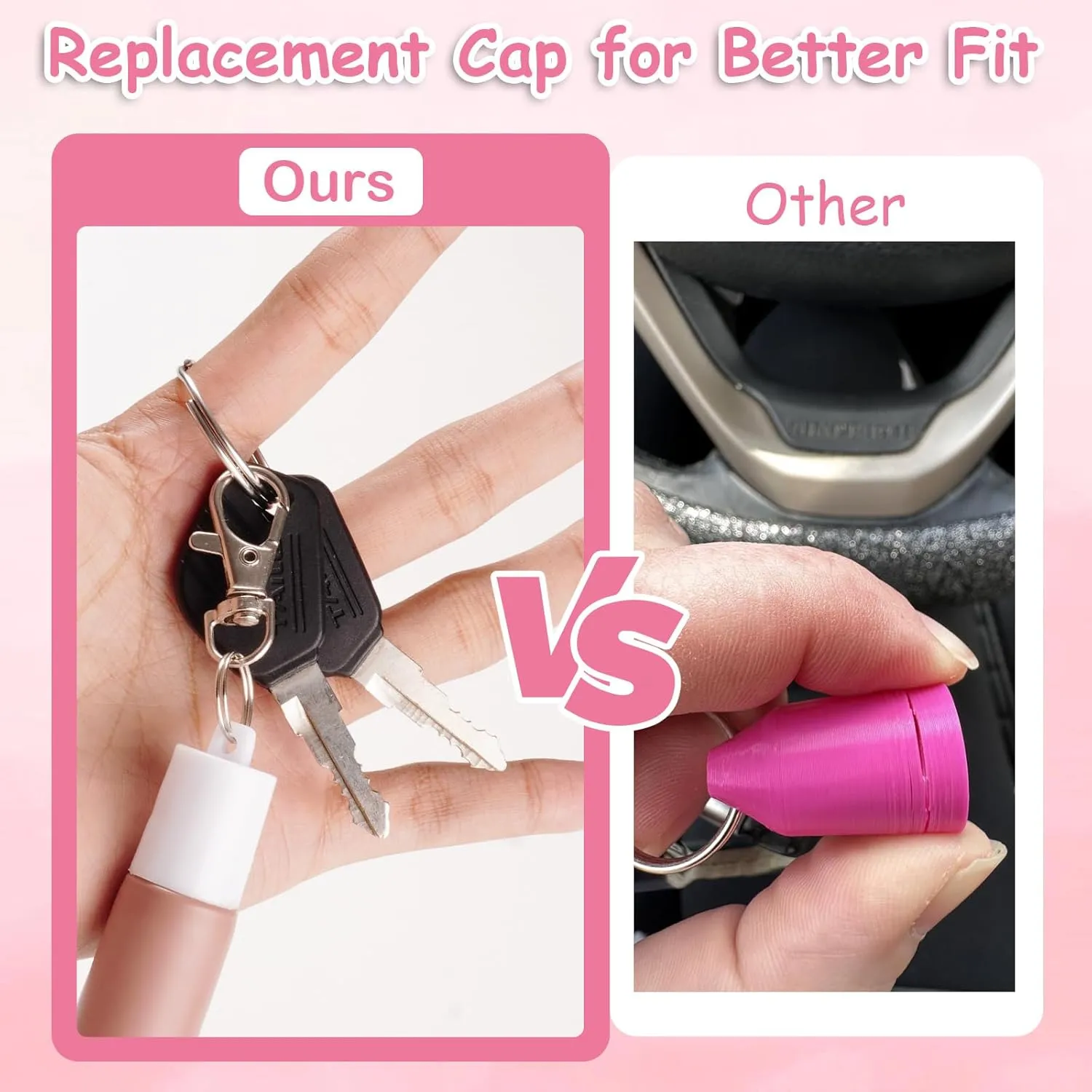 3 Pack Keychain Cap Compatible with Summer Fridays 0.5 oz Lip Balm, Portable Holder Cherry & Strawberries Charm Keychain Cap for Lip Balm