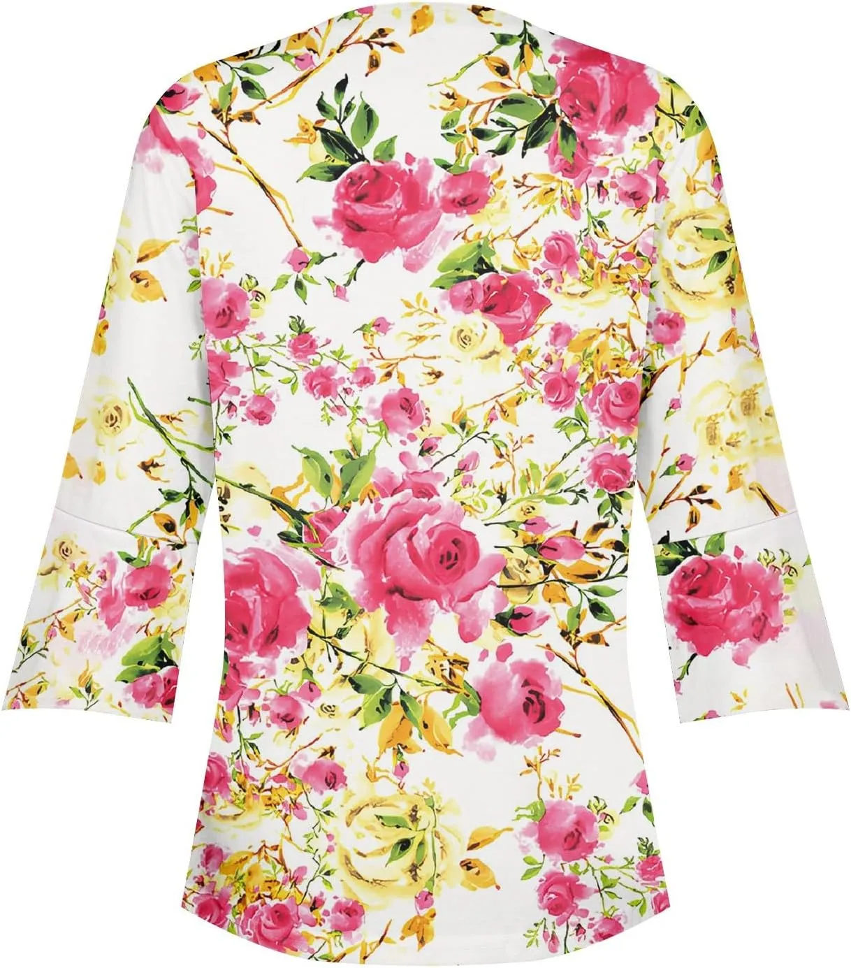 3/4 Sleeve Cardigans for Women Lightweight Extra Soft Open Front Casual Vintage Floral Print Various Style Cardigan