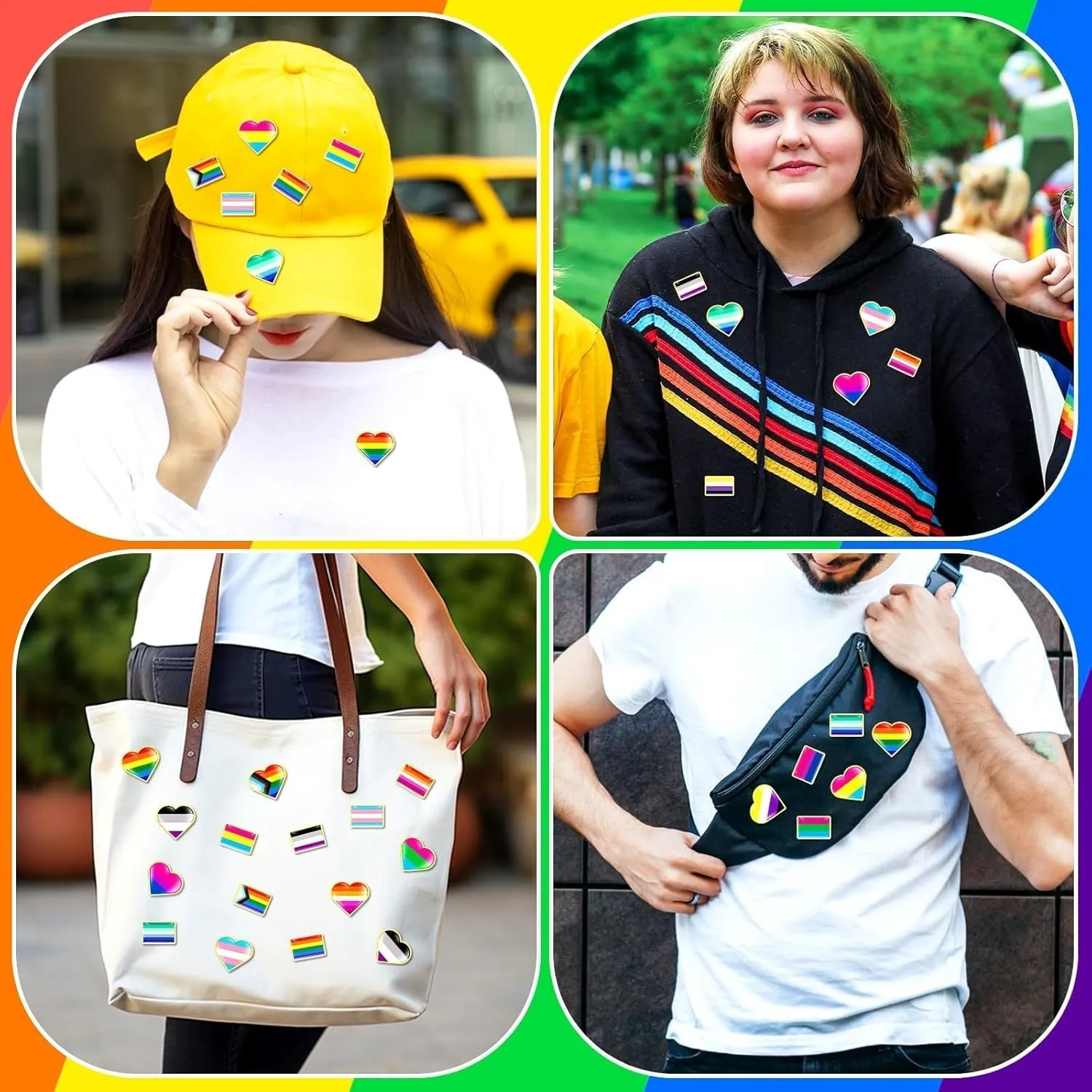 36Pcs Rainbow Enamel Pins Bulk Gay Pride Heart Flag Lapel Pins LGBT Badges Buttons Lesbian Gay Bisexual Transgender Brooch Pins for Pride Month Activities Accessories