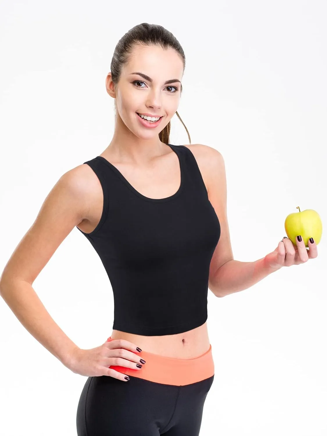 4 Pieces Women Basic Crop Tank Top Short Sleeveless Sports Crop Top