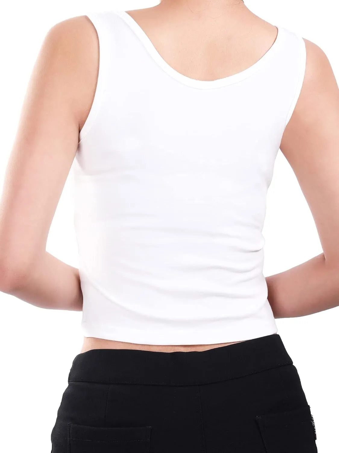 4 Pieces Women Basic Crop Tank Top Short Sleeveless Sports Crop Top