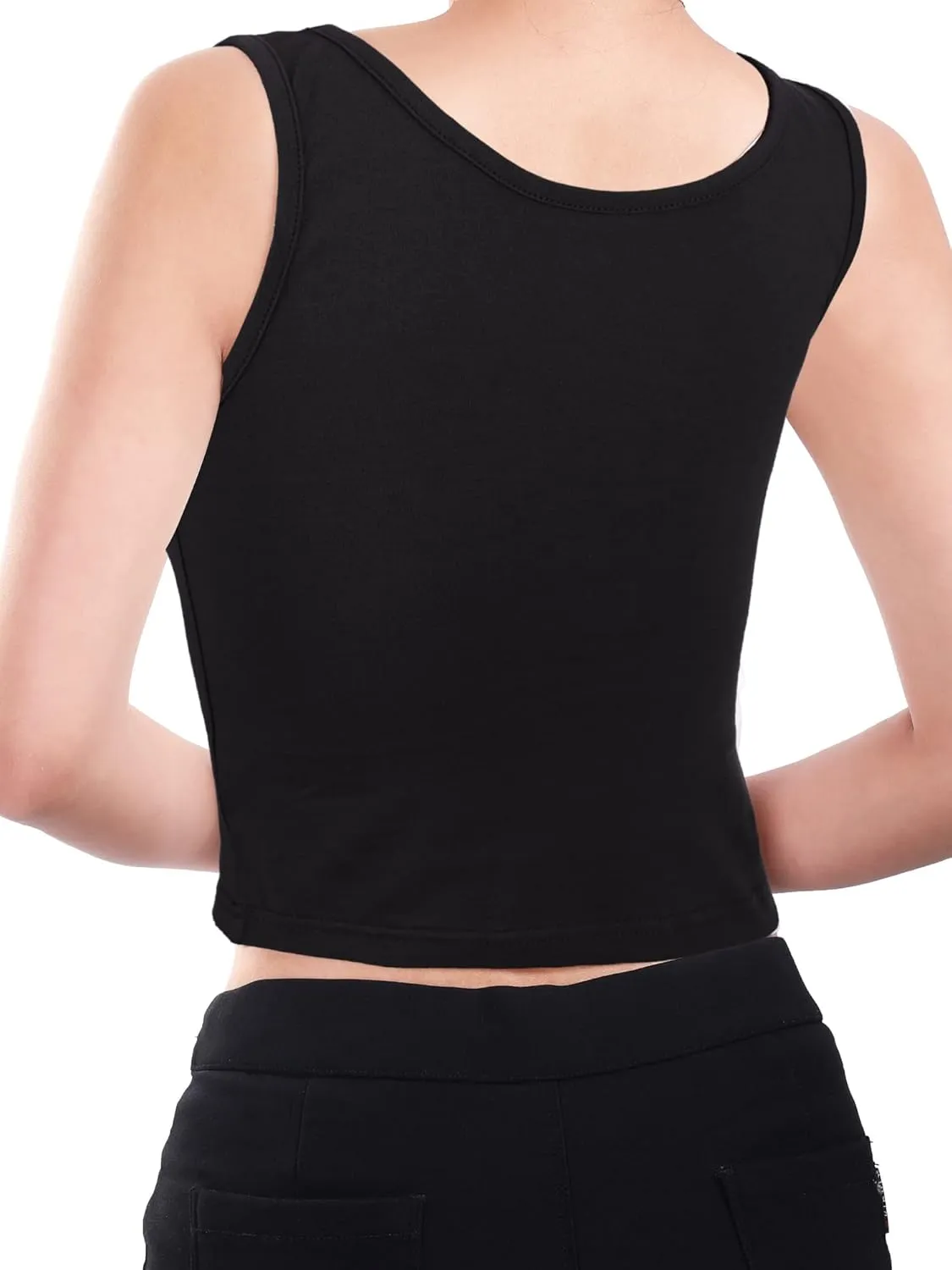 4 Pieces Women Basic Crop Tank Top Short Sleeveless Sports Crop Top