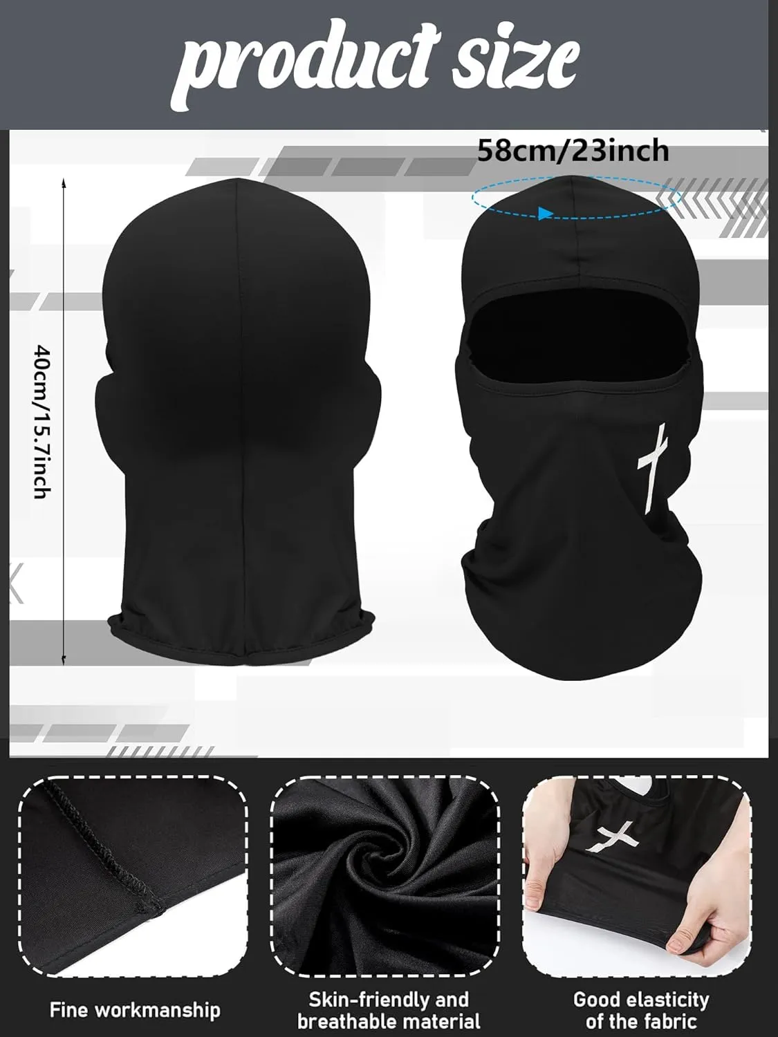 9 Pieces Ski Mask for Men Balaclava Face Mask Summer Face Mask Balaclava Full Face Mask Breathable Hood for Outdoor Use