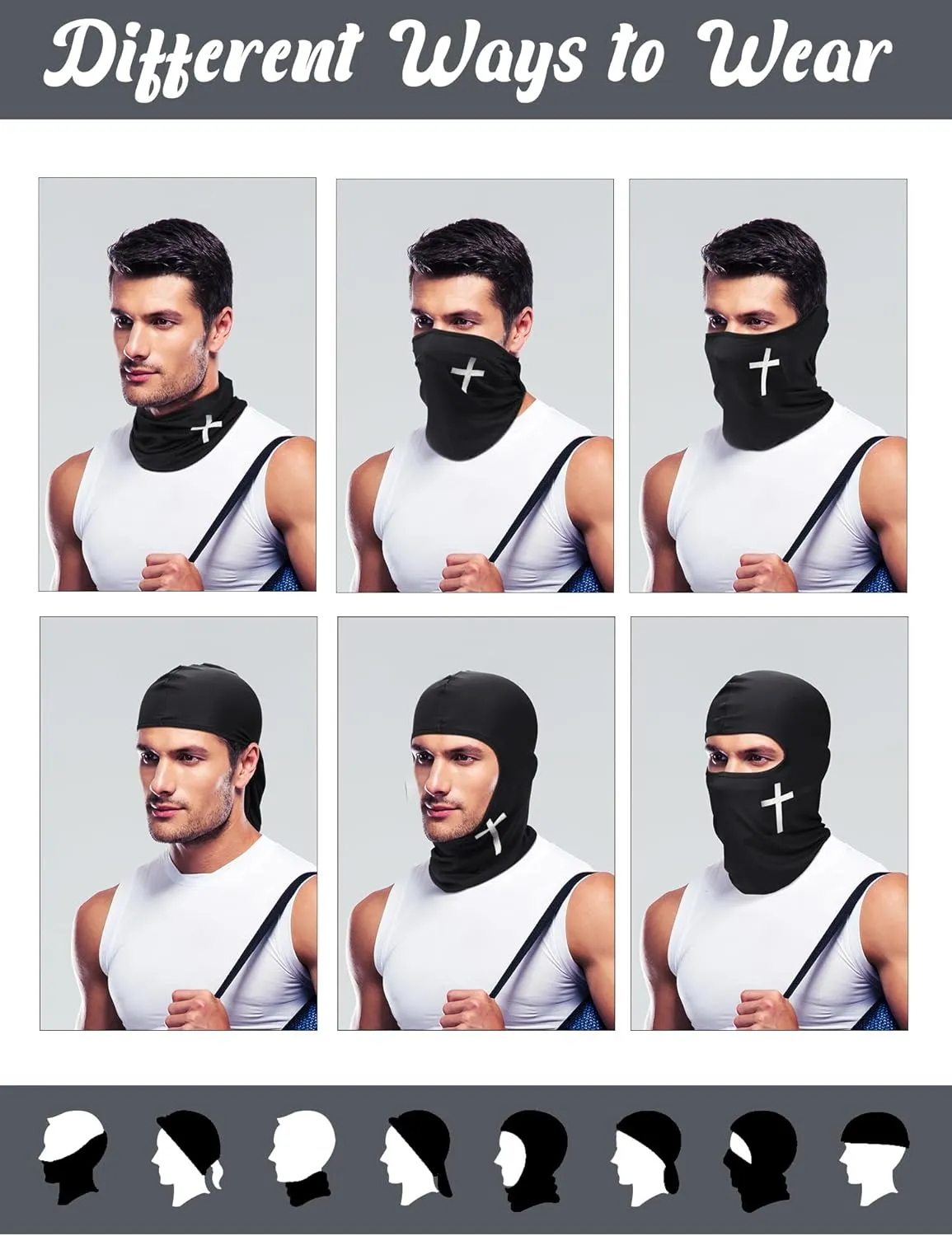 9 Pieces Ski Mask for Men Balaclava Face Mask Summer Face Mask Balaclava Full Face Mask Breathable Hood for Outdoor Use
