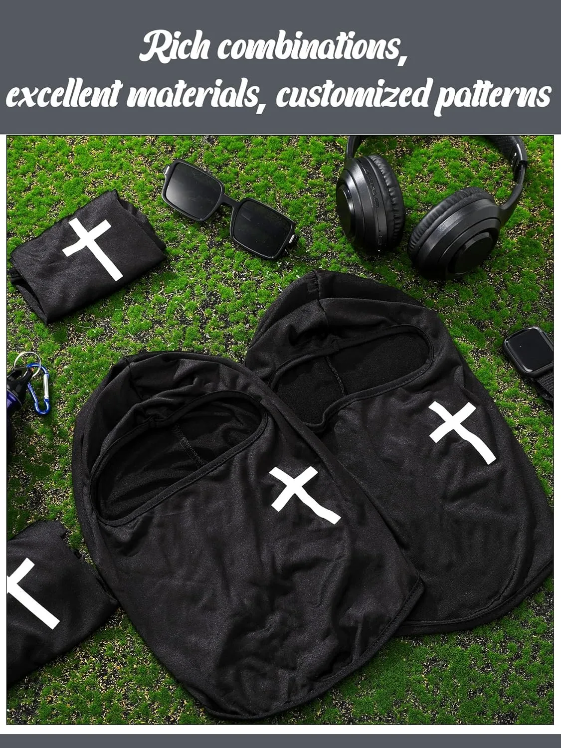 9 Pieces Ski Mask for Men Balaclava Face Mask Summer Face Mask Balaclava Full Face Mask Breathable Hood for Outdoor Use
