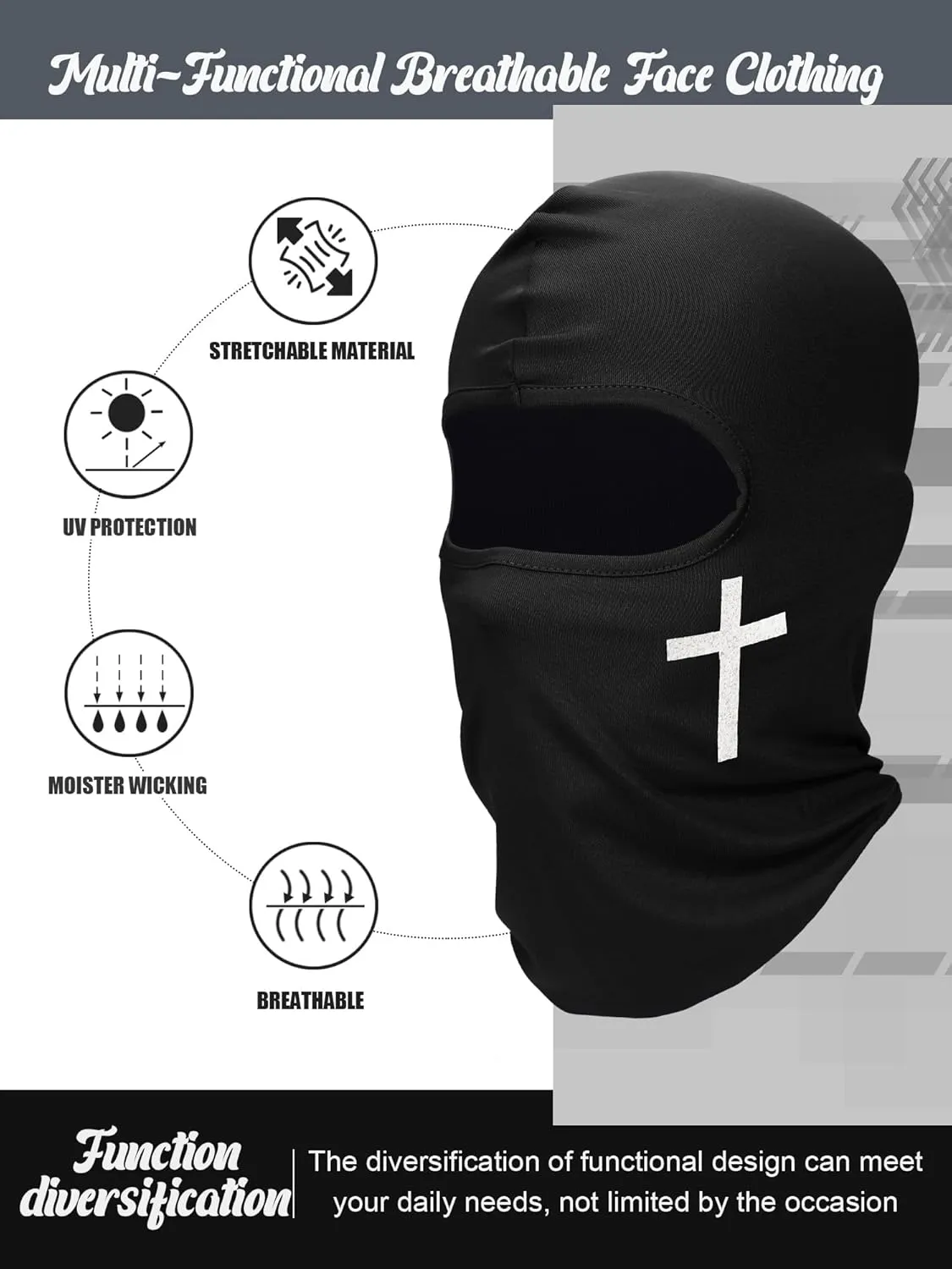 9 Pieces Ski Mask for Men Balaclava Face Mask Summer Face Mask Balaclava Full Face Mask Breathable Hood for Outdoor Use