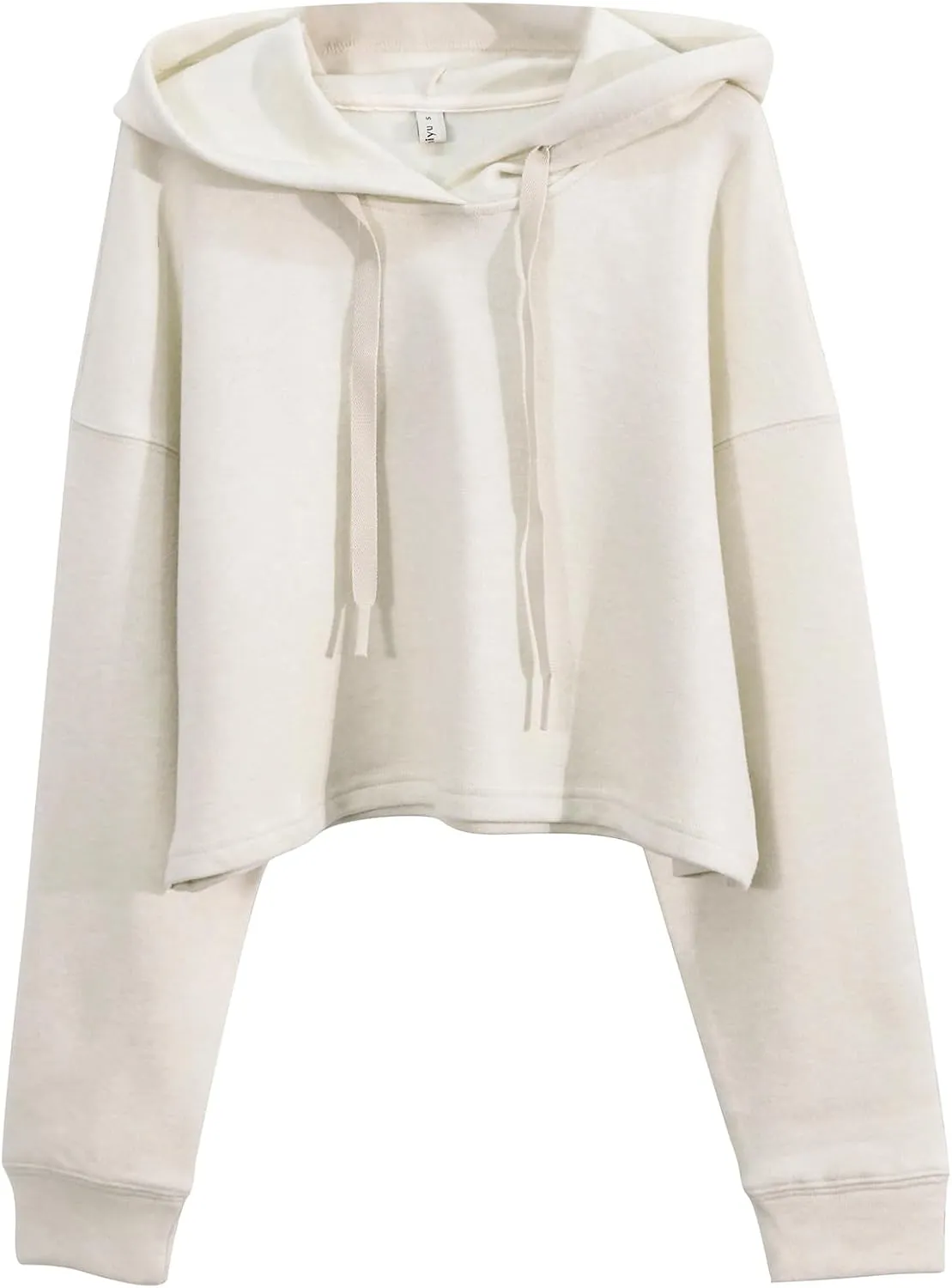 Amazhiyu Womens Cropped Hoodie Casual Long Sleeve Crop Top Sweatshirt with Hood