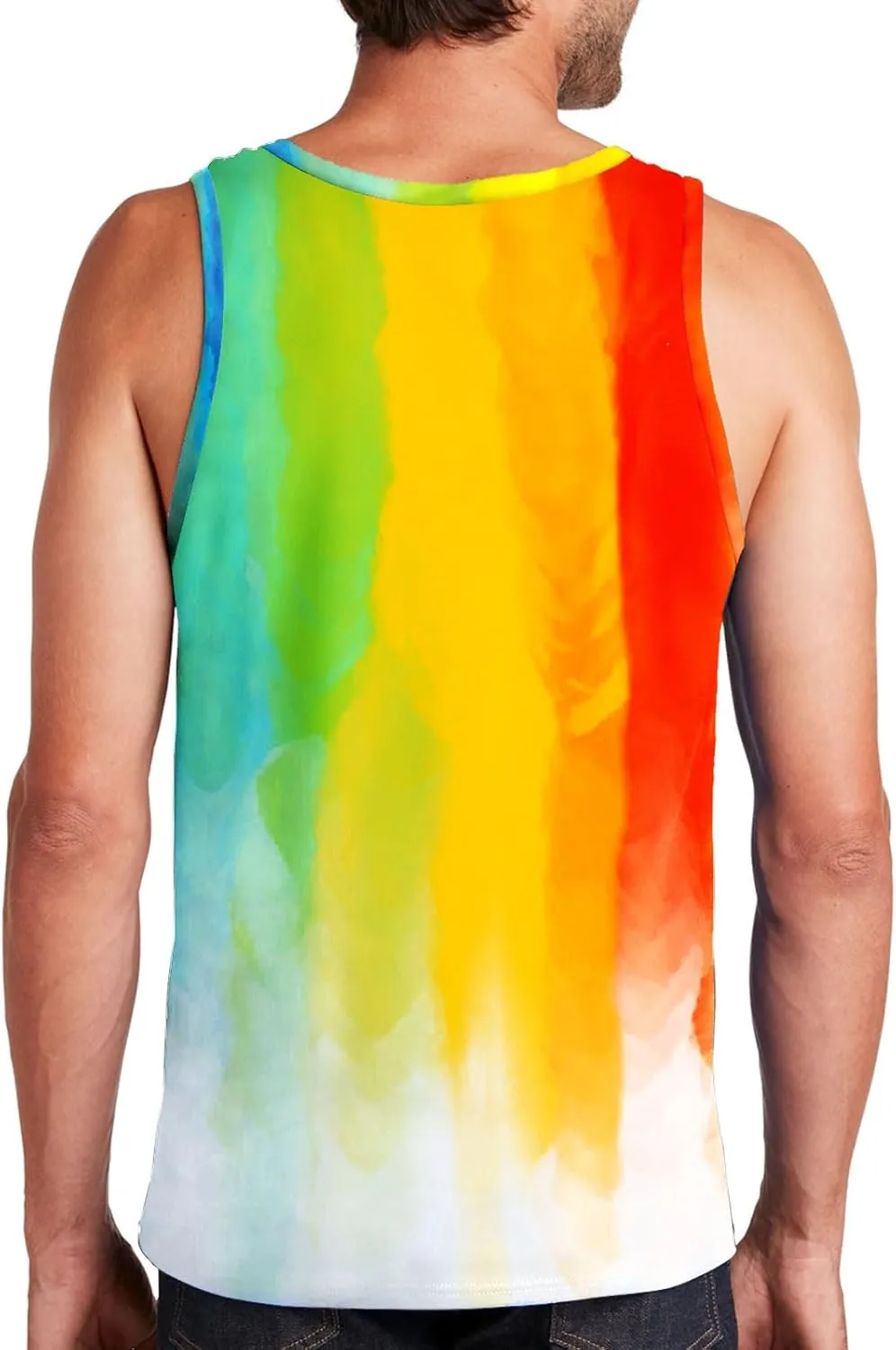 AOBUTE Mens LGBT Rainbow Flag Tank Top Gay Pride Sleeveless Tee Shirts