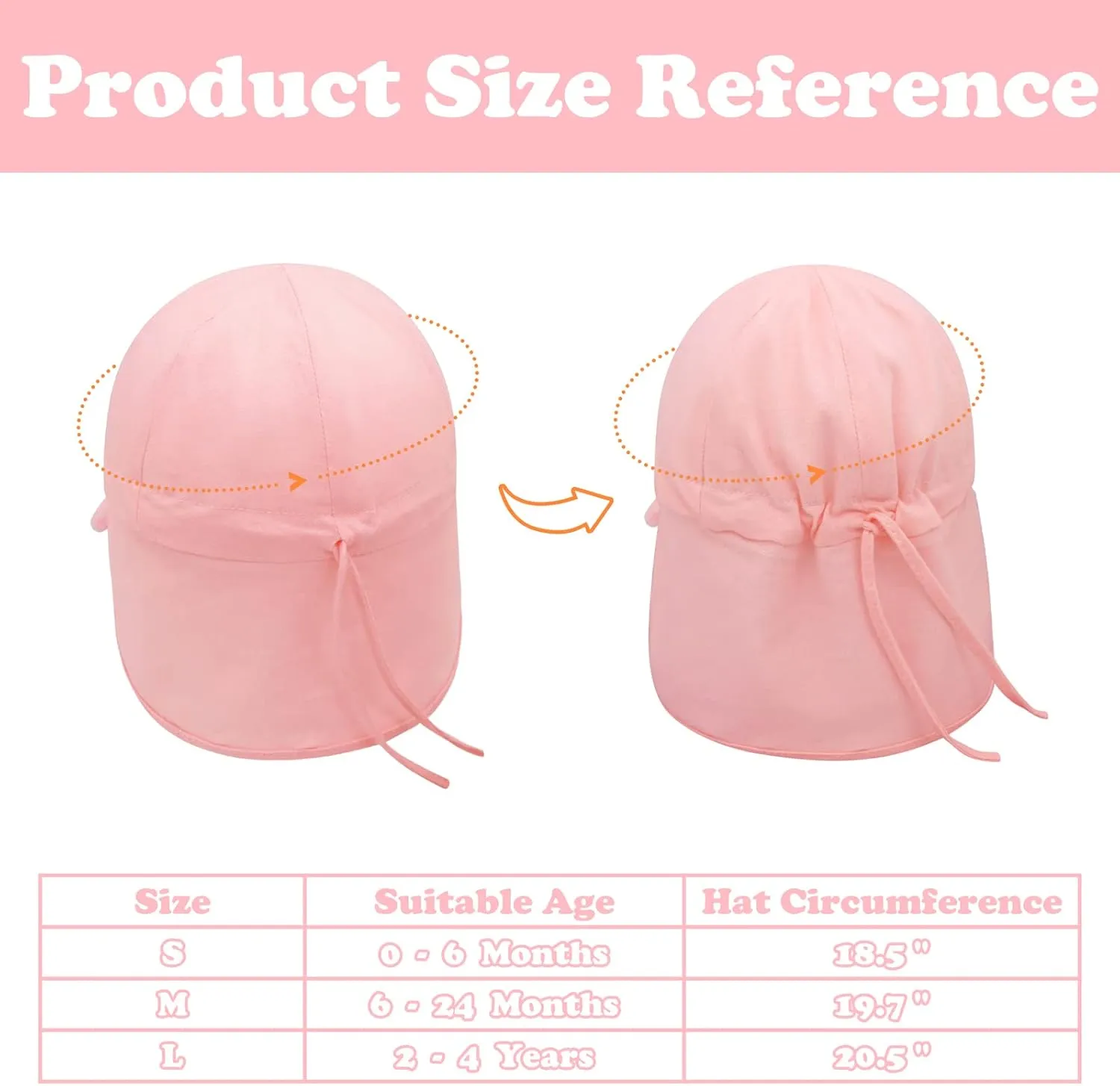 Baby Sun Hat Baby Hats with Neck Flap Infant Sun Hat UPF50  Cotton Toddler Beach Hat Newborn Sun Hat Baby Baseball Cap