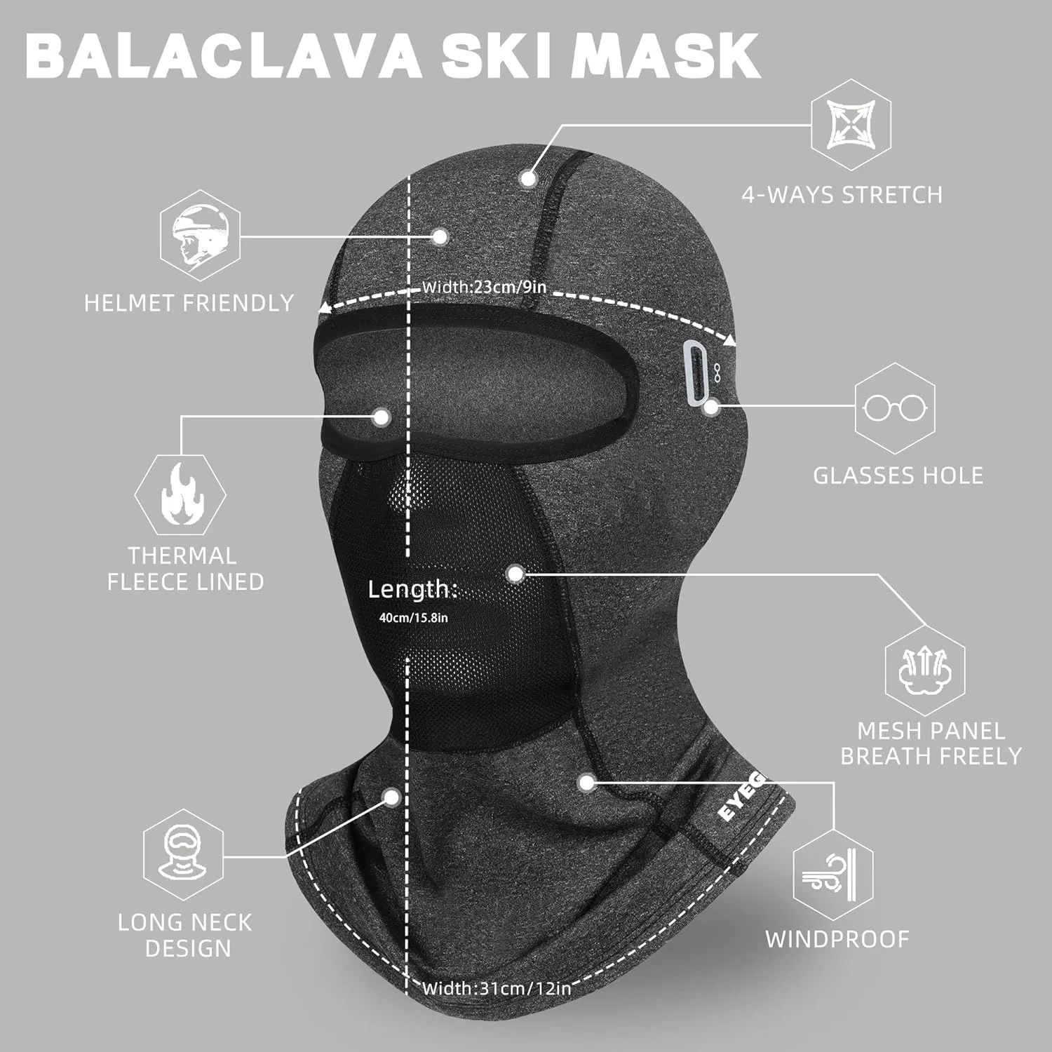 Balaclava Ski Mask for Men Cold Weather,Winter Thermal Face Mask Women for Snowboard Motorcycle Cycling