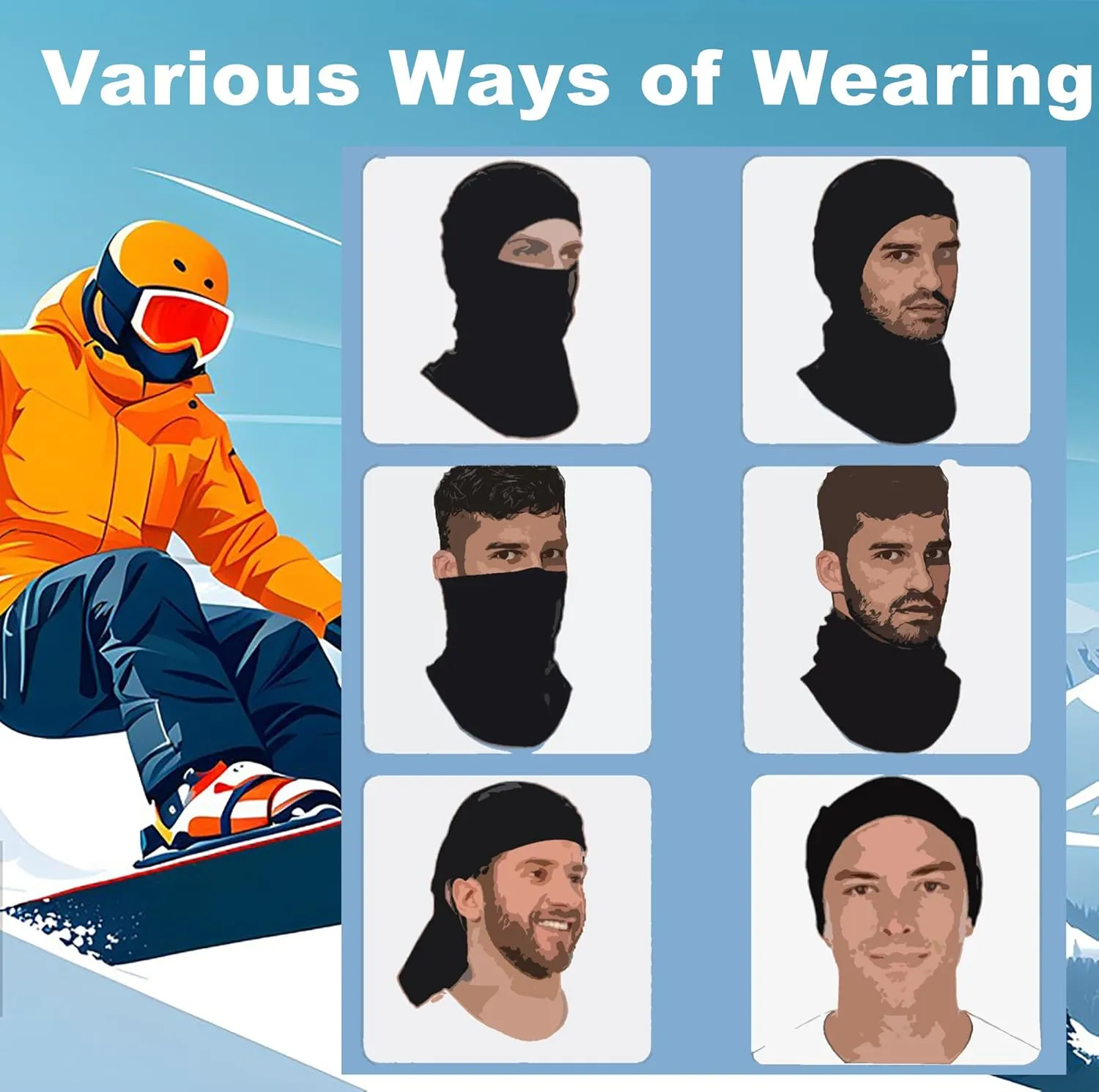 Balaclava Ski Mask for Men Cold Weather,Winter Thermal Face Mask Women for Snowboard Motorcycle Cycling