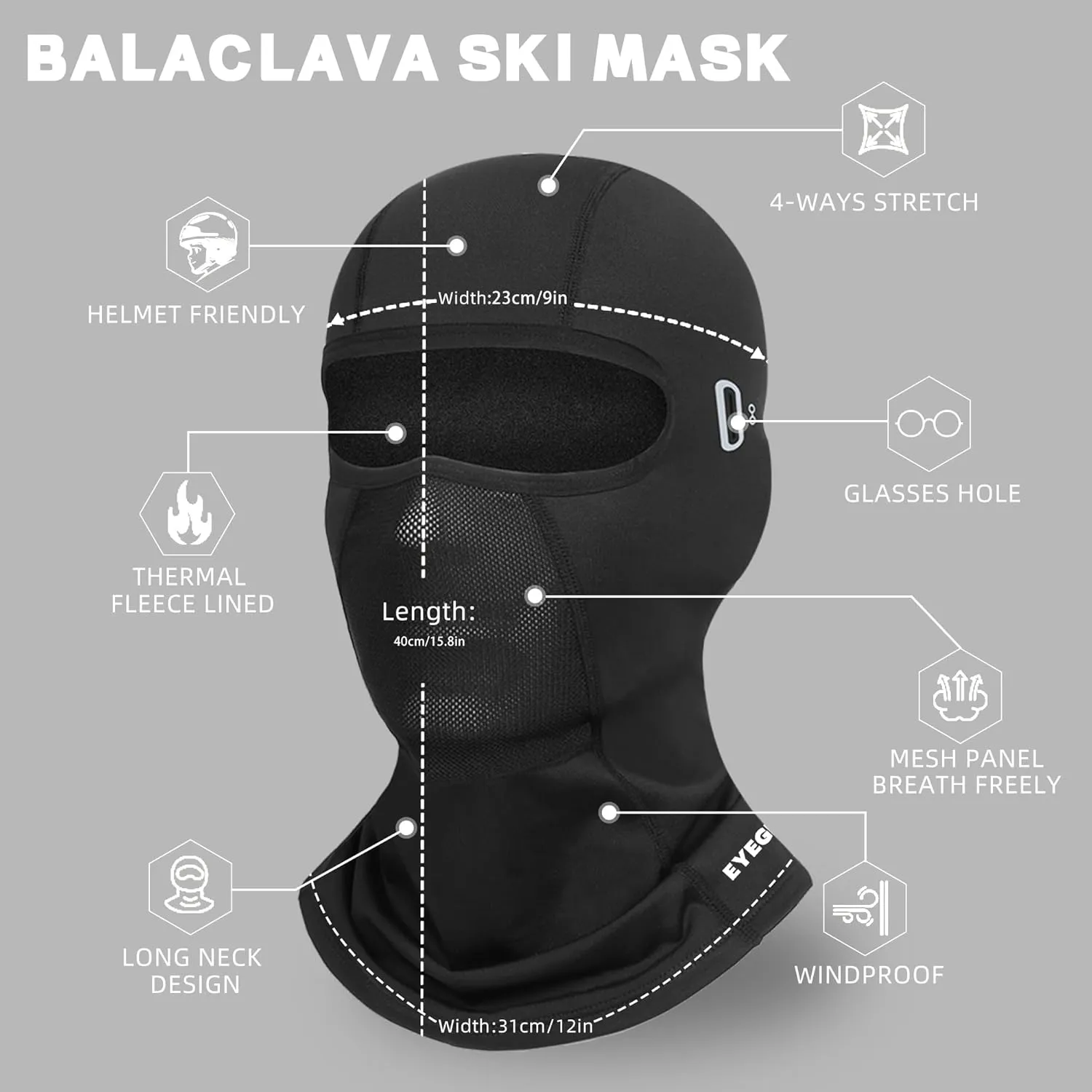 Balaclava Ski Mask for Men Cold Weather,Winter Thermal Face Mask Women for Snowboard Motorcycle Cycling