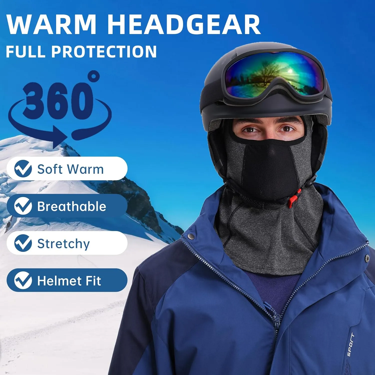 Balaclava Ski Mask for Men Cold Weather,Winter Thermal Face Mask Women for Snowboard Motorcycle Cycling
