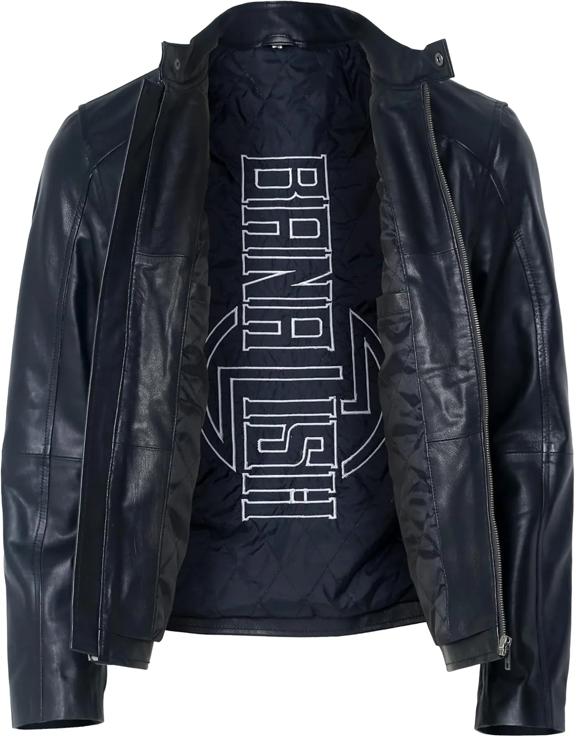 BANALISH Mens Black Leather Jacket - Real Lambskin Black Leather Jacket For Mens