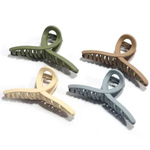 Big Matte Jaw Large Butterfly Hair Clips - No Slip Strong Hold Barrettes and Clamps, 4 Pcs for Christmas, Valentine's and Mother's Day Gifts