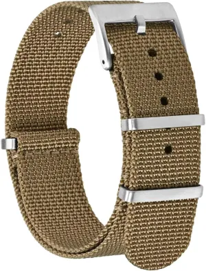 BISONSTRAP Nylon Watch Bands for Men, One-Piece Military Watch Straps, 18mm 20mm 22mm