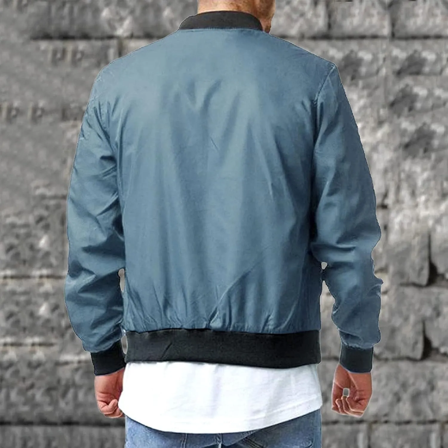 Bomber Jacket Men Men's Bomber Jacket Lightweight Windbreaker Flight Jacket Zip Up Active Coat Spring Fall Outwear