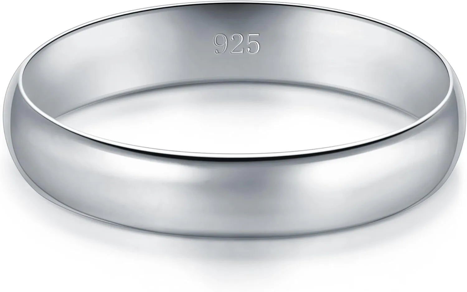 BORUO Silver Ring - 925 Sterling Silver Rings for Women - Stacking Rings - Elegant Silver Band Rings for Women and Men - Gifts for Special Occasions 4mm, 6mm Ring Size 4-15