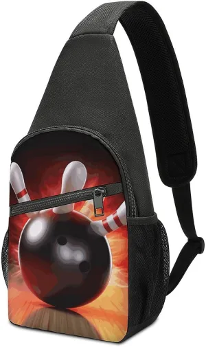 Bowling Ball Sling Bag Travel Sling Backpack Man Purse for Men Hiking Crossbody Bags Chest Bag Shoulder Chest Pack