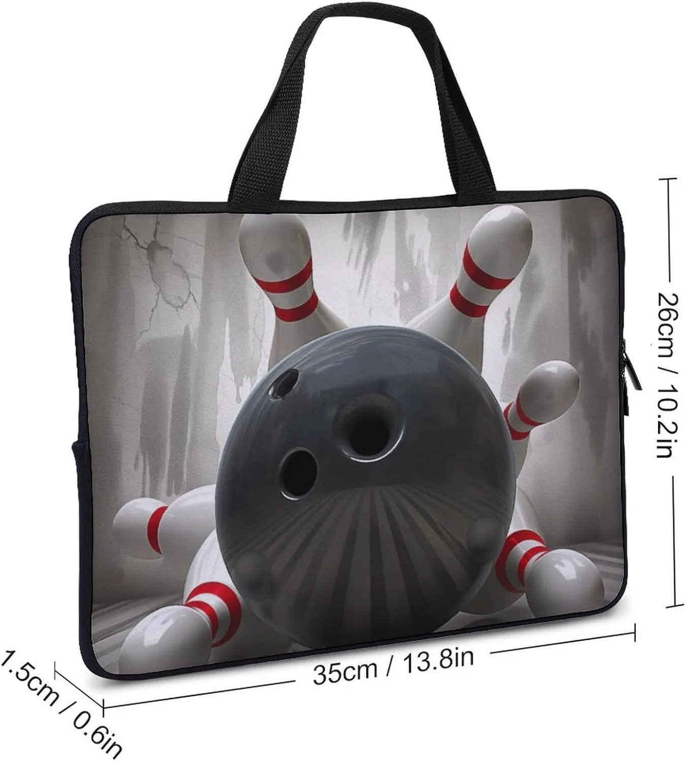 Bowling Ball Sports Laptop Bag Laptop Case Computer Messenger Bag with Adjustable Shoulder Strap
