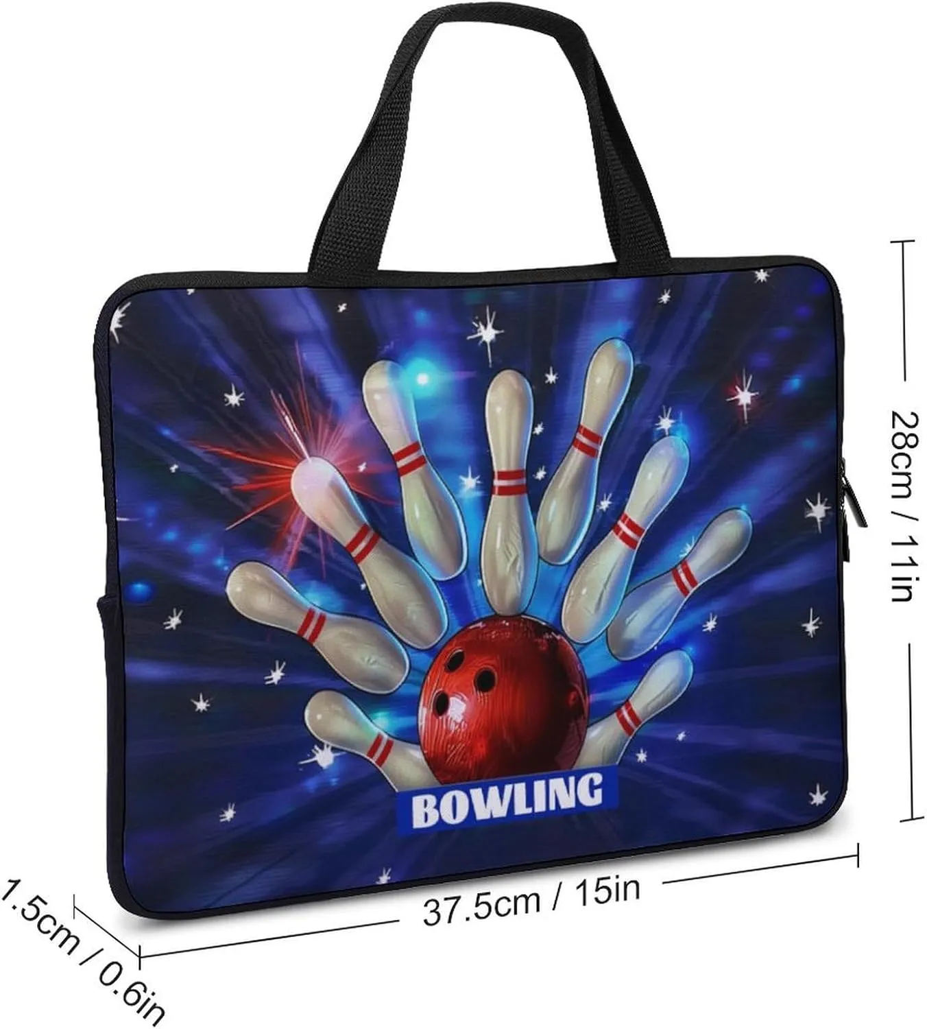 Bowling Pin Fantasy Laptop Bag Laptop Case Computer Messenger Bag with Adjustable Shoulder Strap