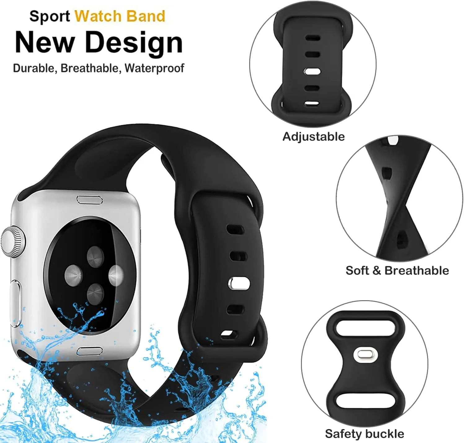 Brigtlaiff 8 Pack Bands Compatible with Apple Watch Band 38mm 40mm 41mm 42mm 44mm 45mm 46mm 49mm for Women Men, Breathable Soft Silicone Sport Strap for iWatch Series Ultra 10 9 8 7 6 5 4 3 2 1 SE
