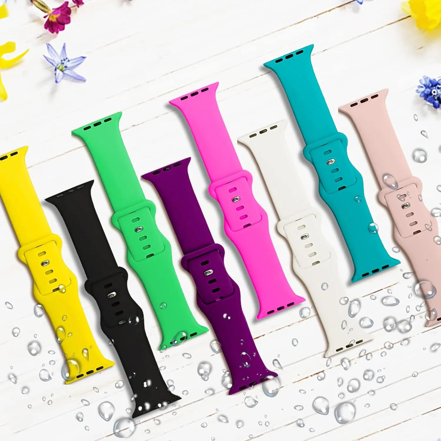 Brigtlaiff 8 Pack Bands Compatible with Apple Watch Band 38mm 40mm 41mm 42mm 44mm 45mm 46mm 49mm for Women Men, Breathable Soft Silicone Sport Strap for iWatch Series Ultra 10 9 8 7 6 5 4 3 2 1 SE