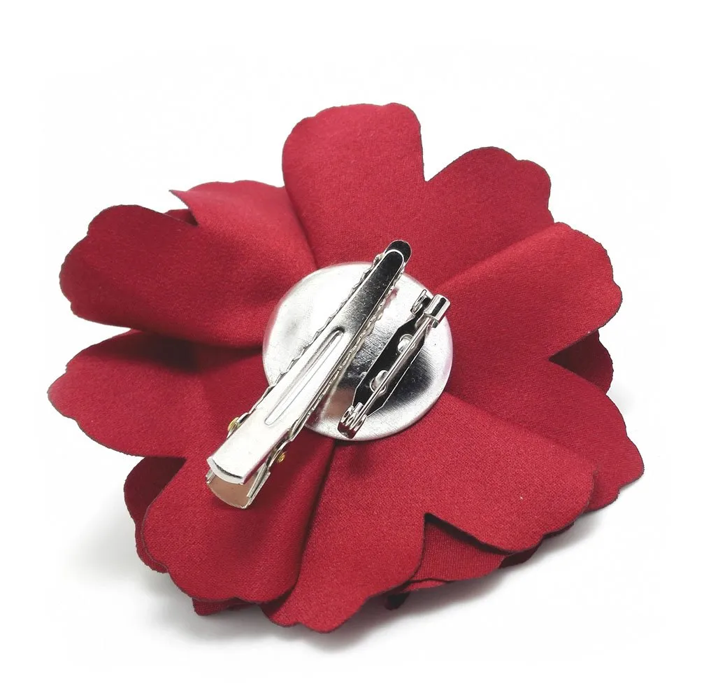 Camellias Flower Hair Clip and Brooch Pin 1 PCS(DarkRed)(A74)