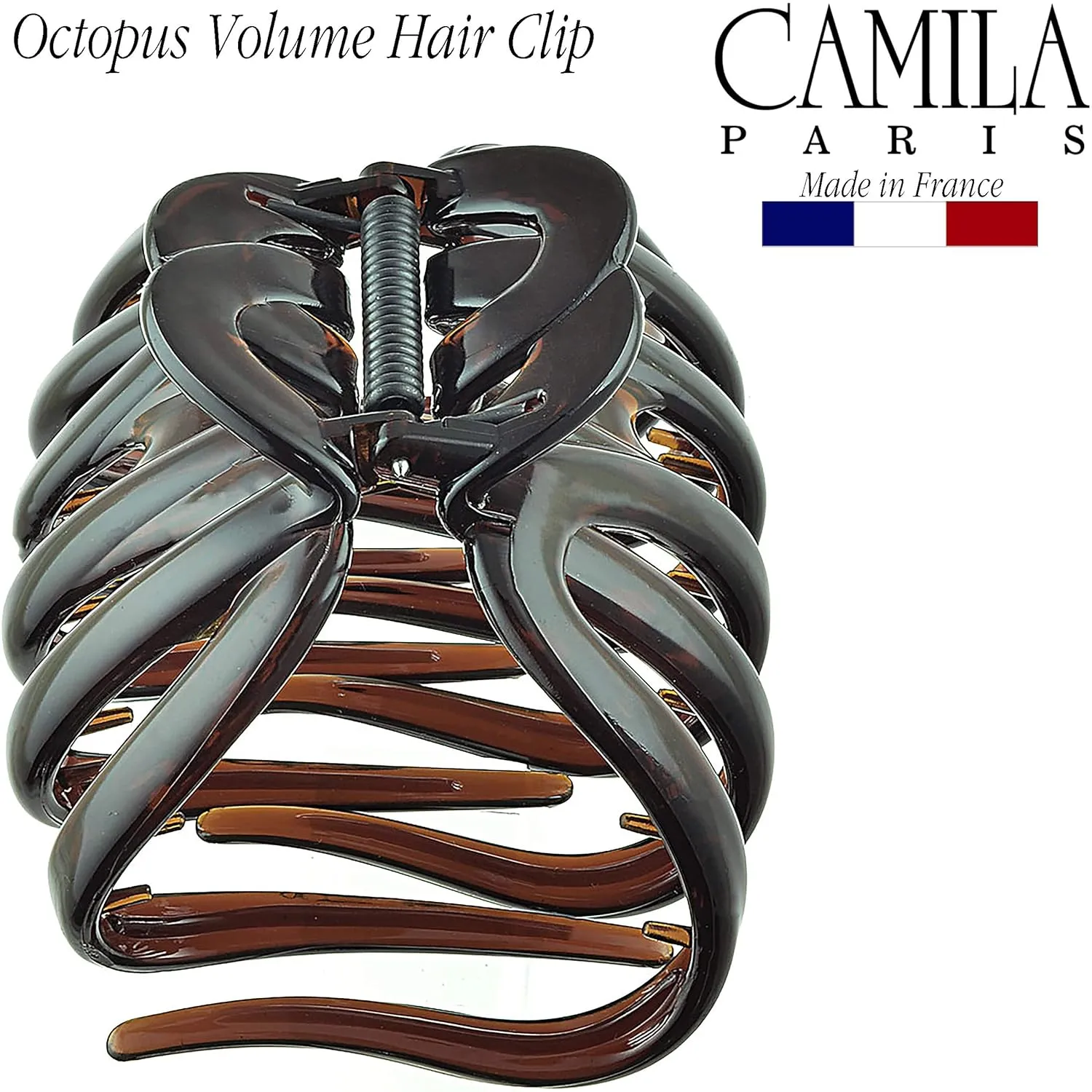 Camila Paris AD718 2PK French Octopus Hair Clip, Large Clips for Thick Hair, Girls Big Claw Clip for Long Hair, Durable Women's Clips With Strong No-Slip Grip, Made in France