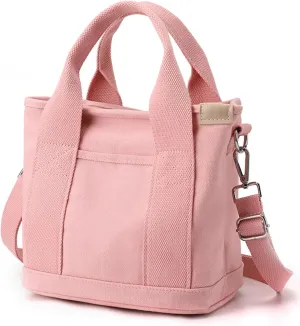 Canvas Tote Bag for Women,Small Totes Bags with Zipper Cute Crossbody Purse with Pockets Large Shoulder Handbag,2 Sizes