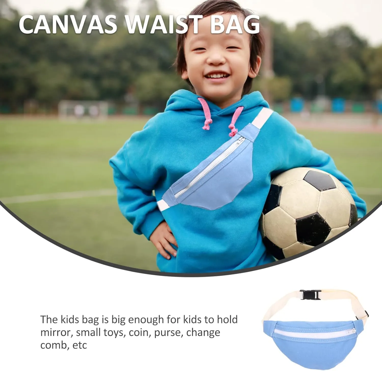 Canvas Waist Bag Crossbody Fanny Pack for Boys Durable Storage Bag for Outdoor Activities present for Birthday Holidays