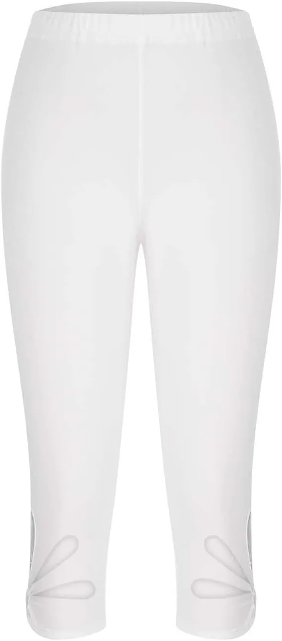 Capri Pants for Women Summer Dressy Comfy Stretchy Cropped Leggings High Waist Yoga Pants Workout Compression Pants