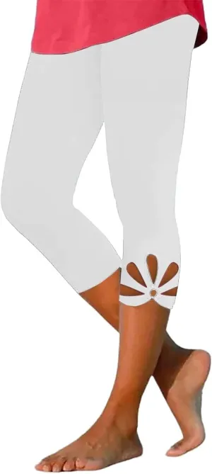 Capri Pants for Women Summer Dressy Comfy Stretchy Cropped Leggings High Waist Yoga Pants Workout Compression Pants
