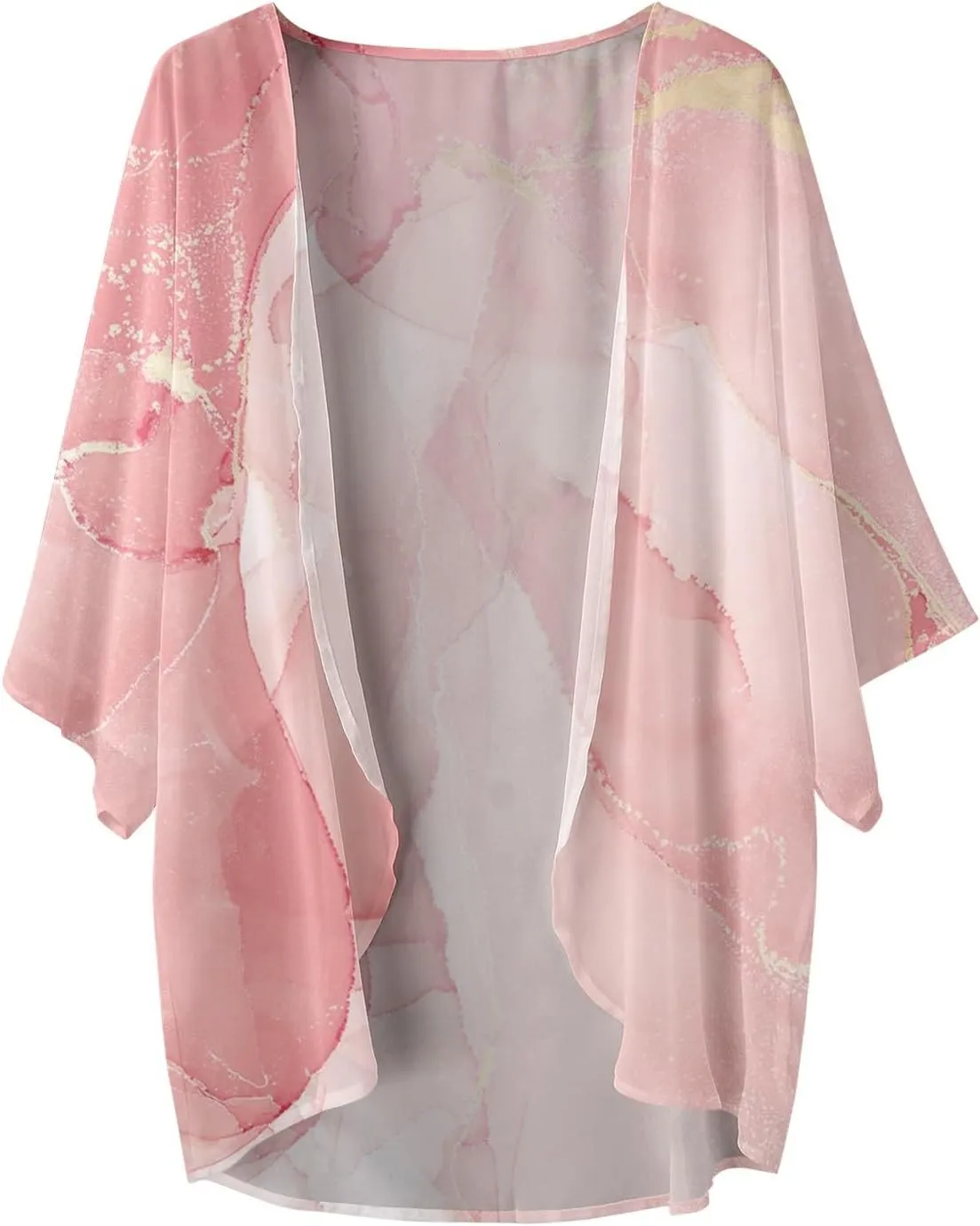 Cardigan for Women Lightweight Summer Floral 3/4 Sleeve Duster Cardigans Casual Comfort Open Front Kimonos Cover Up Blouse