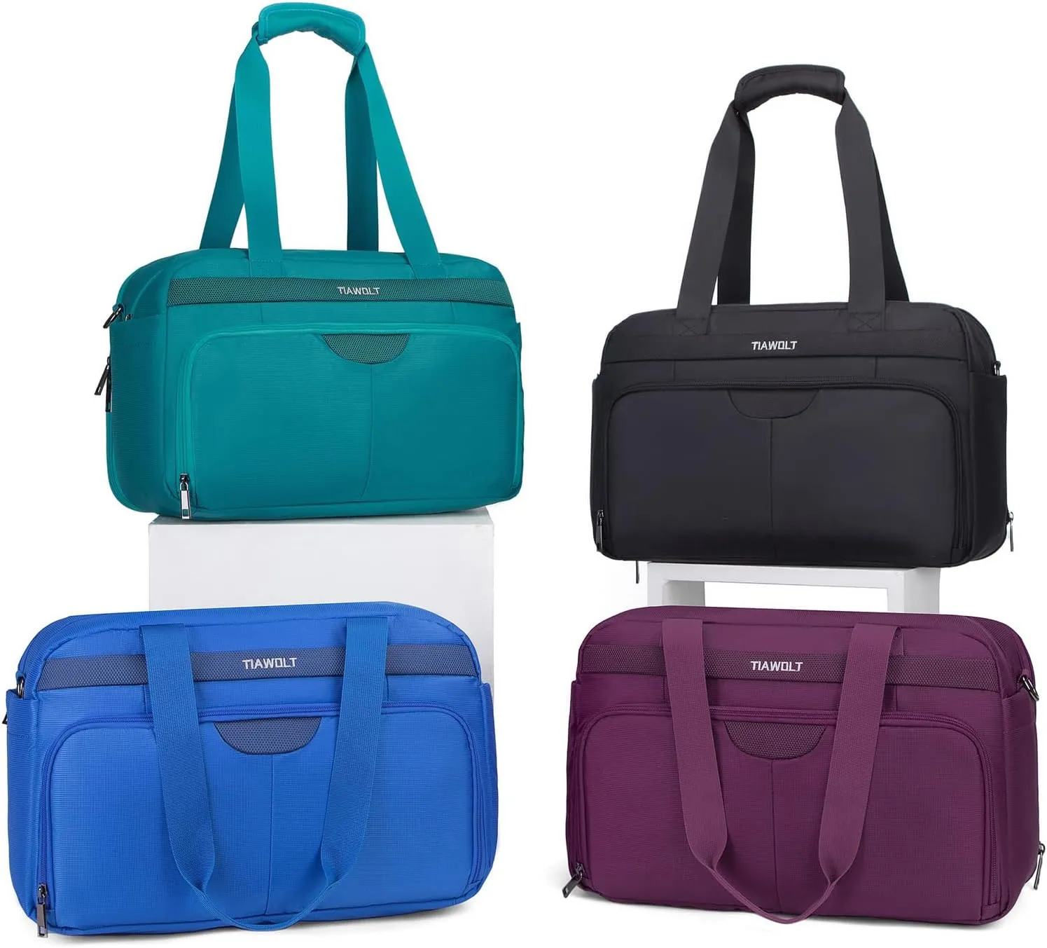 Carry-On Luggage Travel Duffel Bag Carry on Bag Underseat for Airplanes, Sports Gym Bag with Shoulder Strap, Weekender Overnight Bag for Women and Men,Blue