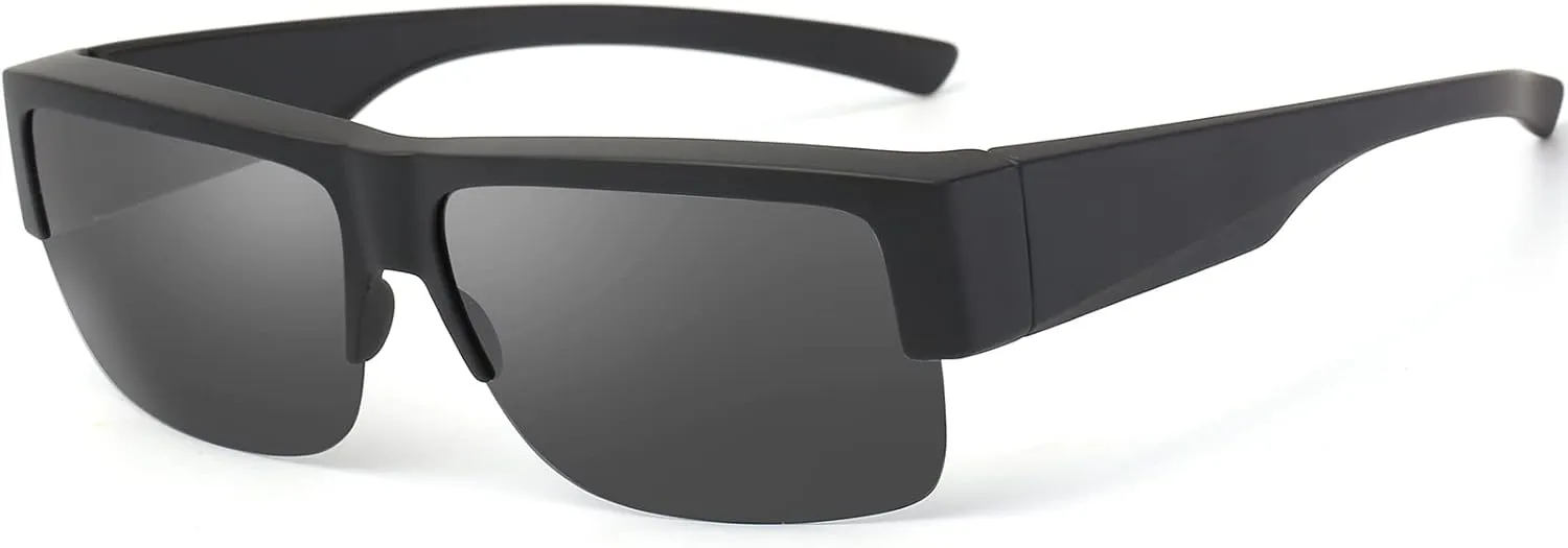 CAXMAN Fit Over Glasses Sunglasses for Men & Women Polarized Lens 100% UV Protection
