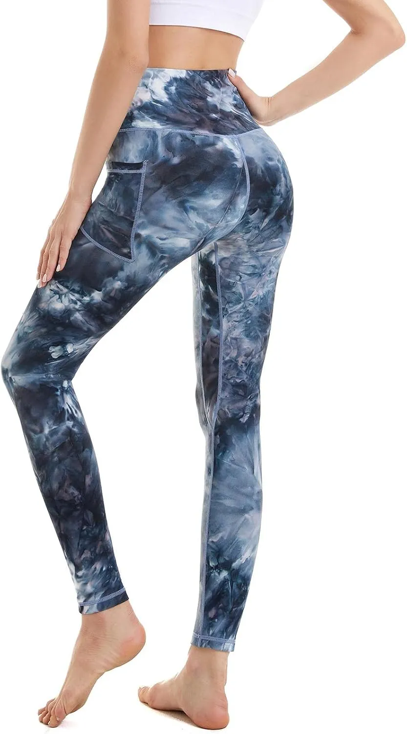ccko High Waisted Leggings for Women with Pockets, Womens Yoga Pants Stretch Workout Leggings Tummy Control