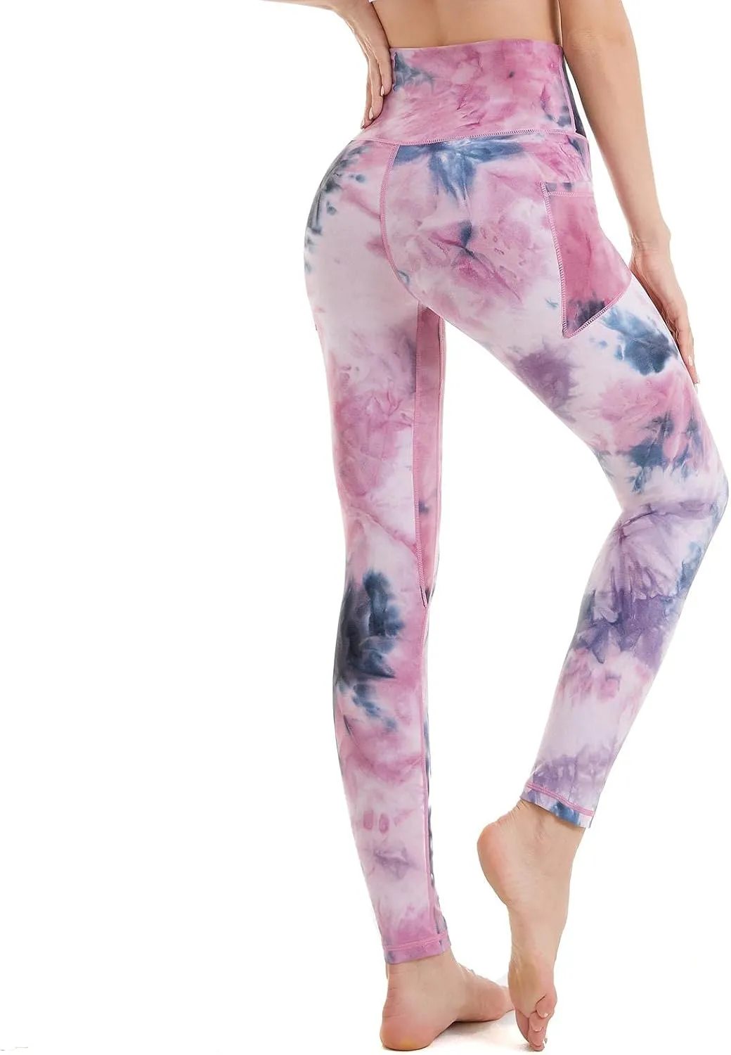 ccko High Waisted Leggings for Women with Pockets, Womens Yoga Pants Stretch Workout Leggings Tummy Control