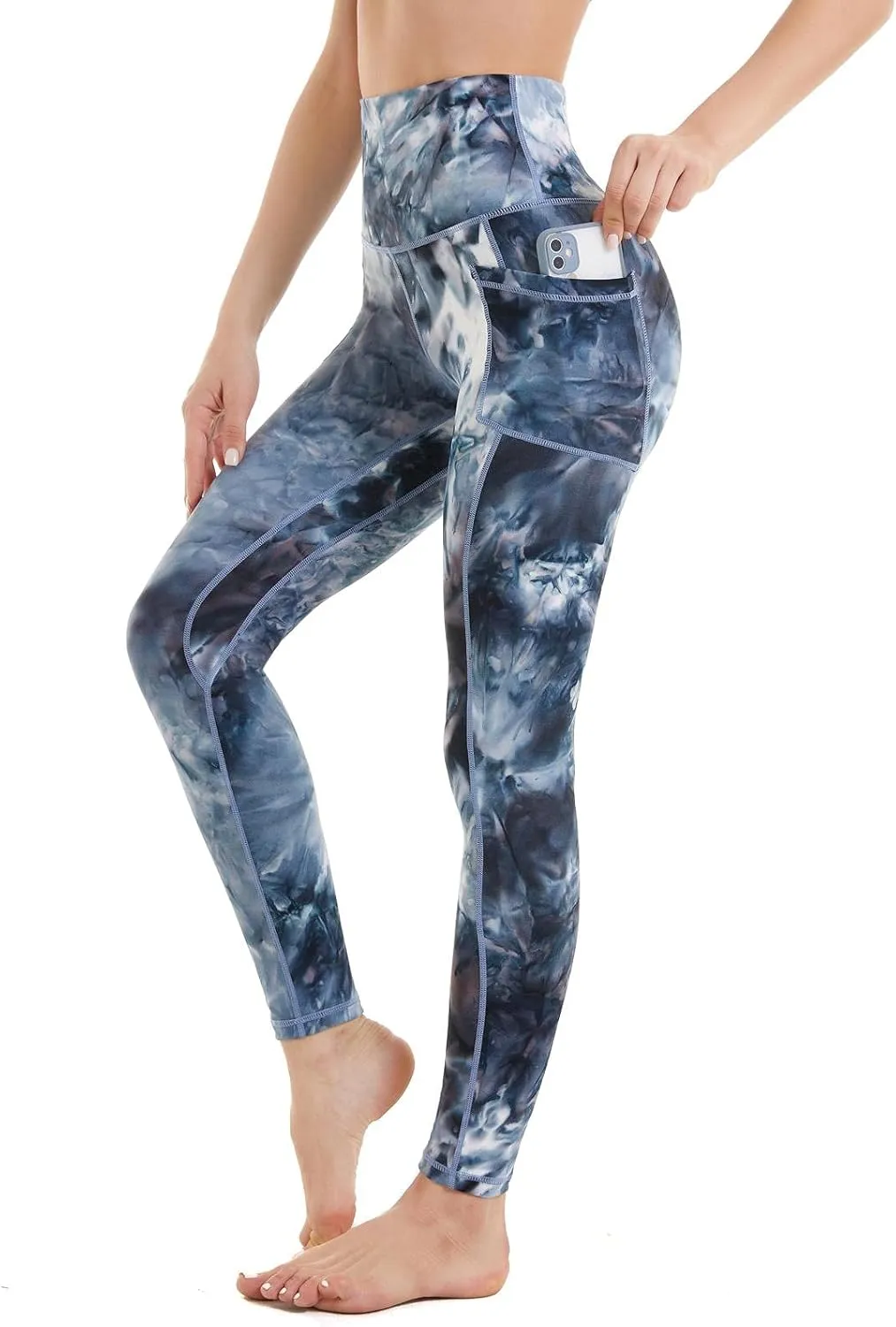 ccko High Waisted Leggings for Women with Pockets, Womens Yoga Pants Stretch Workout Leggings Tummy Control