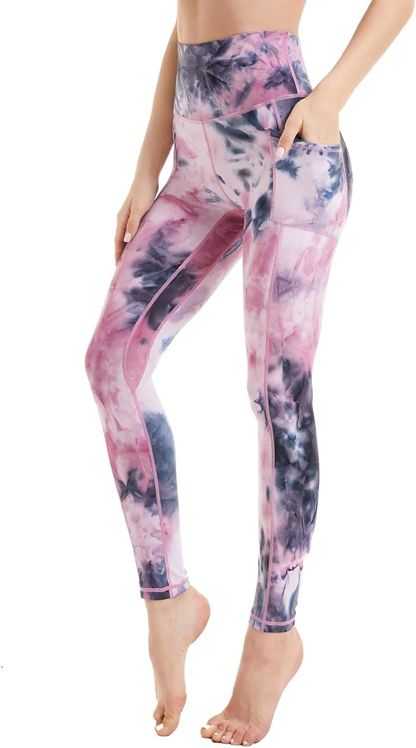 ccko High Waisted Leggings for Women with Pockets, Womens Yoga Pants Stretch Workout Leggings Tummy Control