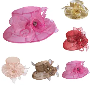 Church Hats for Women 2025 Elegant, Womens Kentucky Church Dress Derby Wedding Floral Tea Party Hat Sun Hats