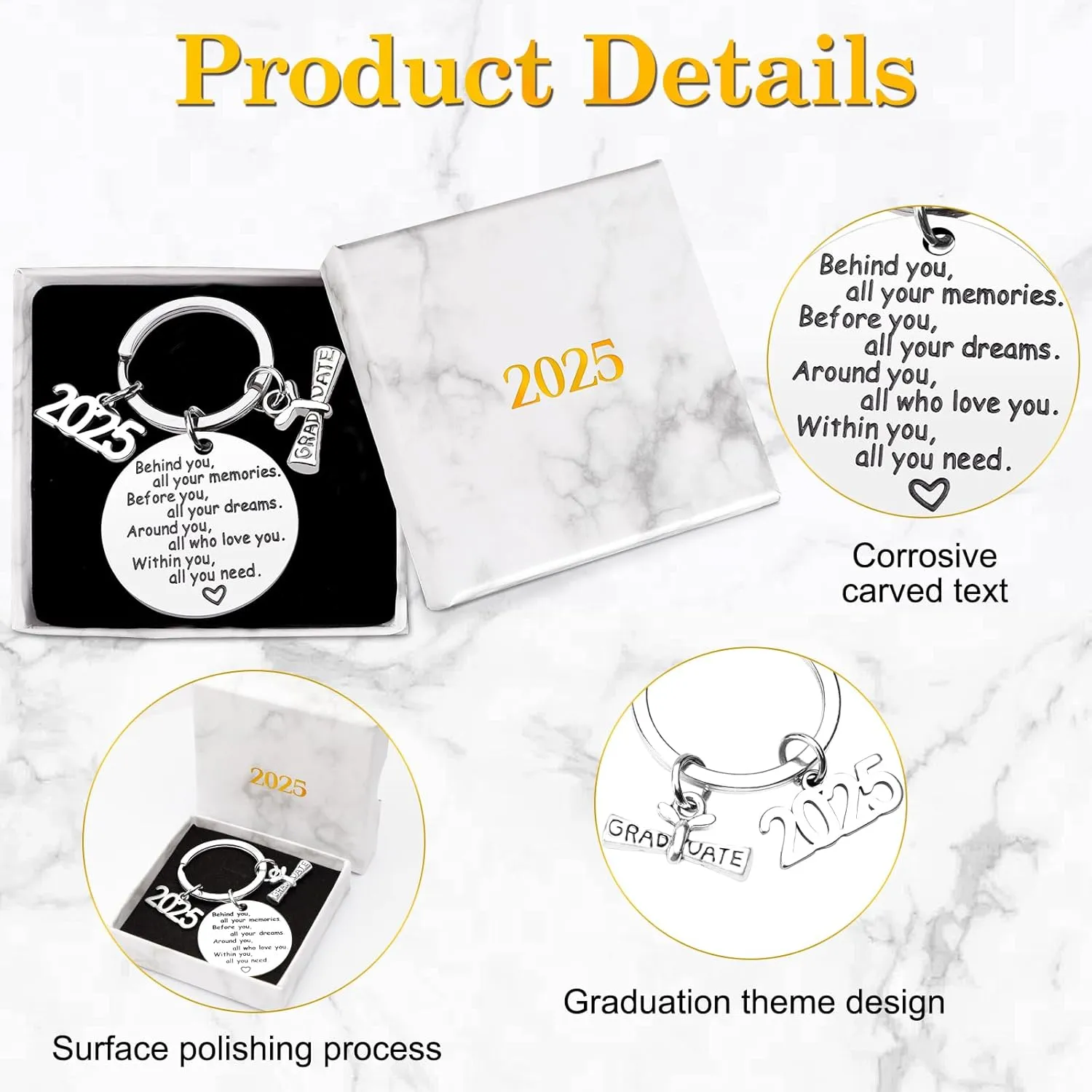 Class of 2025 Graduation Keychain Senior 2025 Graduation Gifts for Her Him, Graduation Gifts for College High School Student